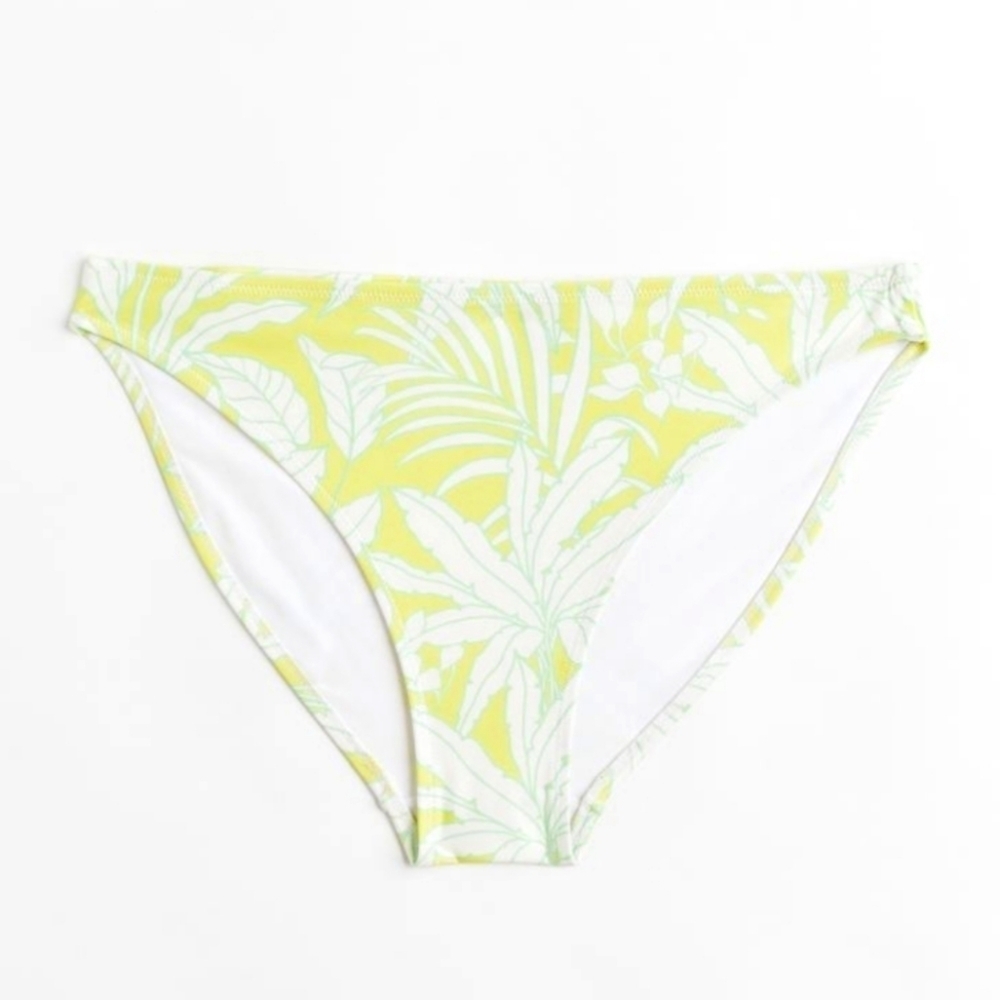 New H&M Bikini Bottoms Yellow Tropical Floral Bikini Bottoms Size 16 Bikini